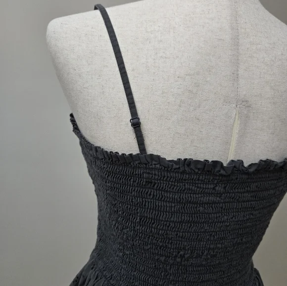 American Eagle Tank Top Shirt Lace Smocked Eyelet Babydoll Charcoal Women's XL - Picture 11 of 16